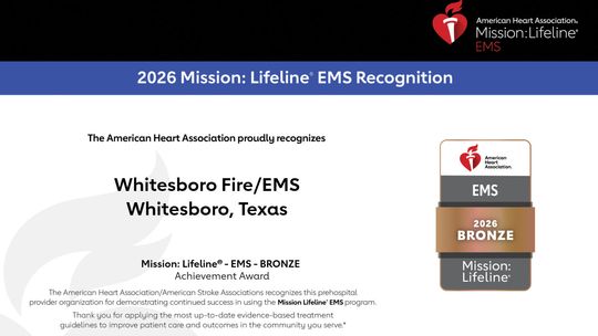WFD/EMS nationally recognized for quality care for heart attacks, strokes