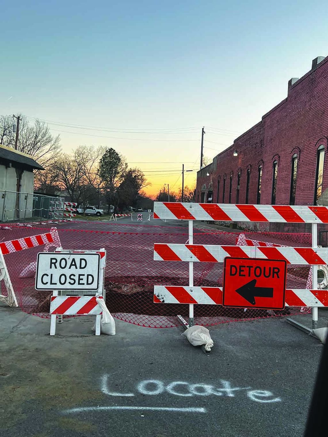 Forced repair closes city street...