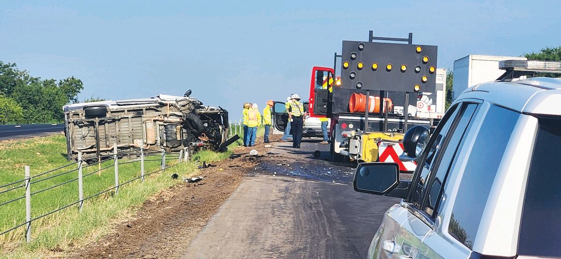 Rollover accident sends three to hospital