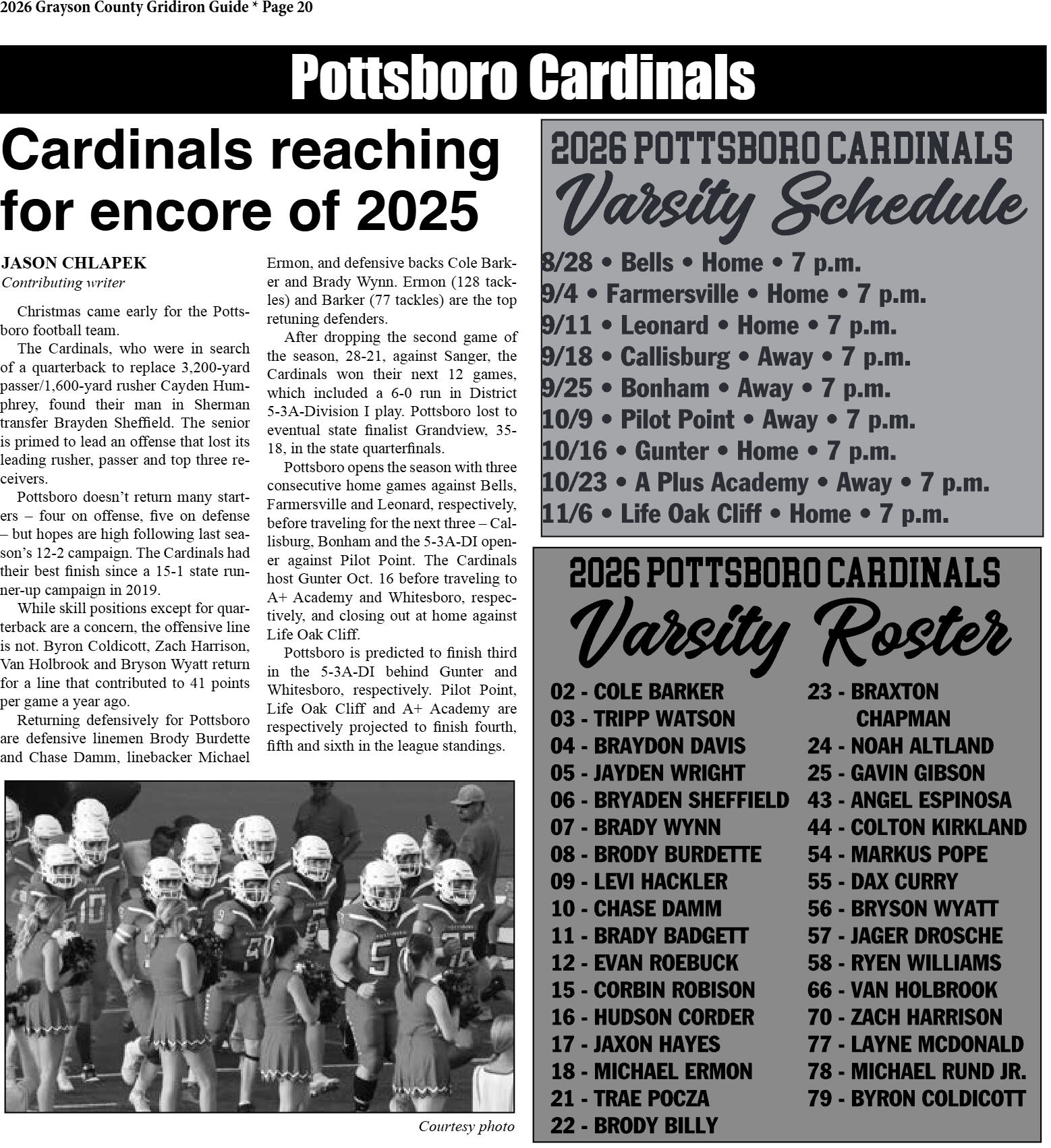 2026 Grayson County Gridiron Guide - page 20