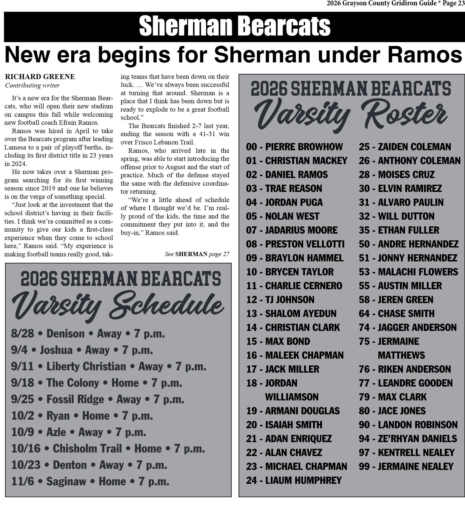 2026 Grayson County Gridiron Guide - page 23