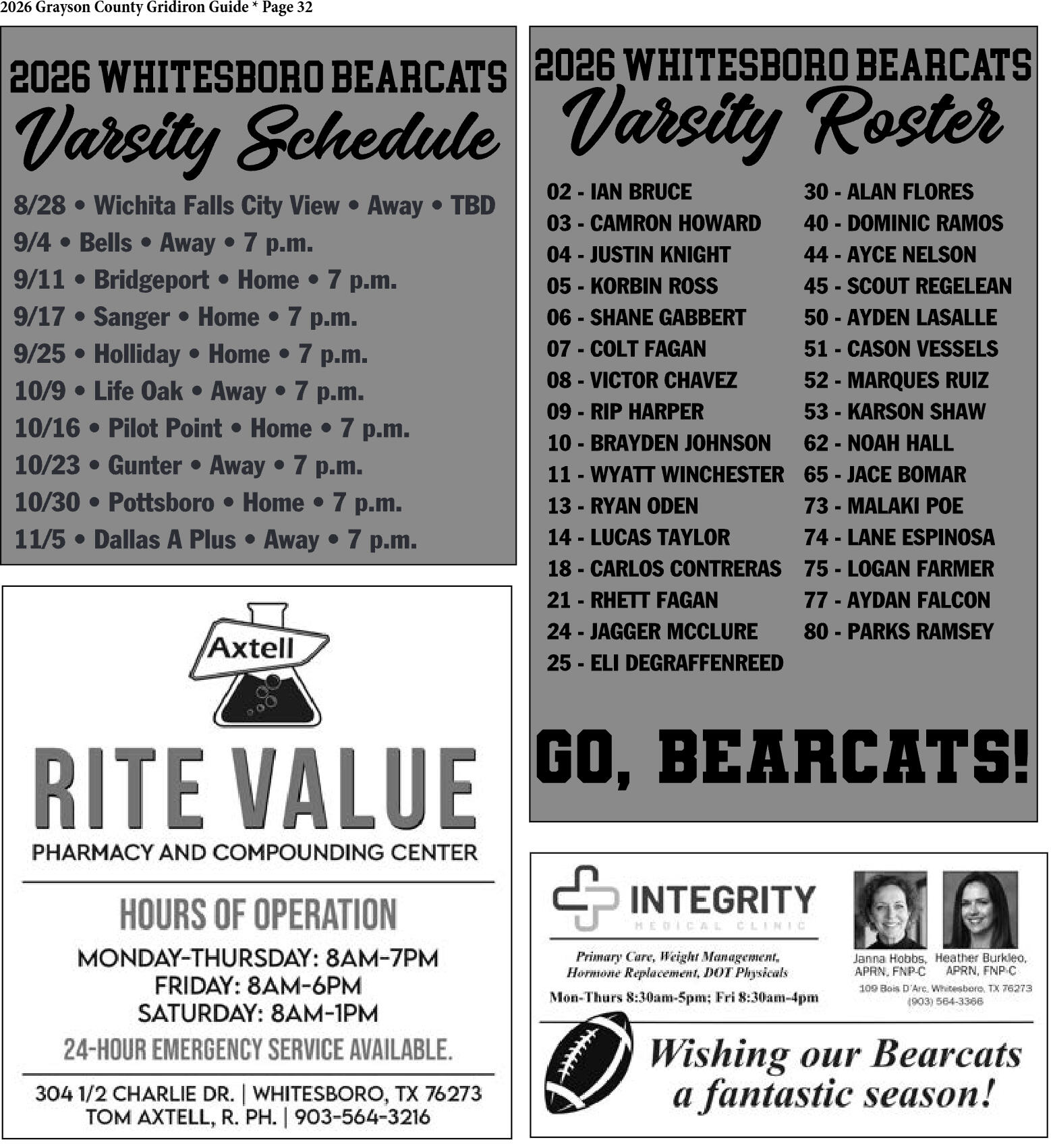 2026 Grayson County Gridiron Guide - page 32